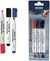 Stylex Whiteboard Marker 4mm punt Rood Blauw en Zwart 3stuks 
