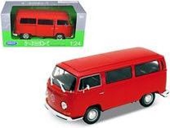 welly Volkswagen Personenbus T2 1972 Rood 1/24