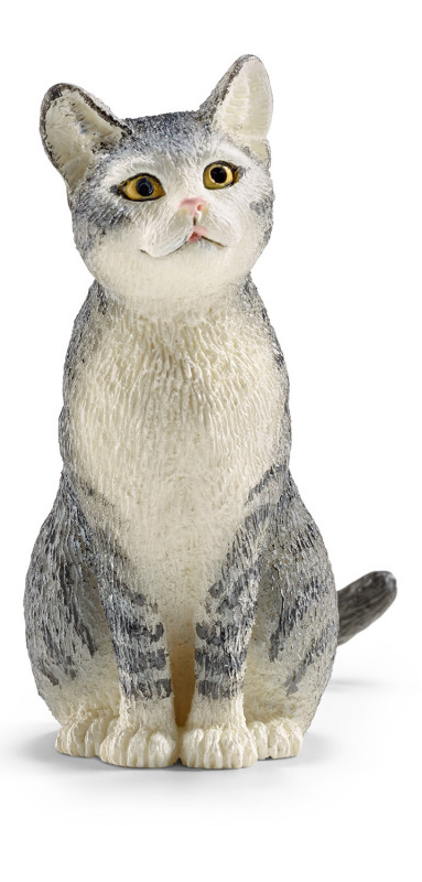 13771 schleich Zittende Kat Grijs/Wit