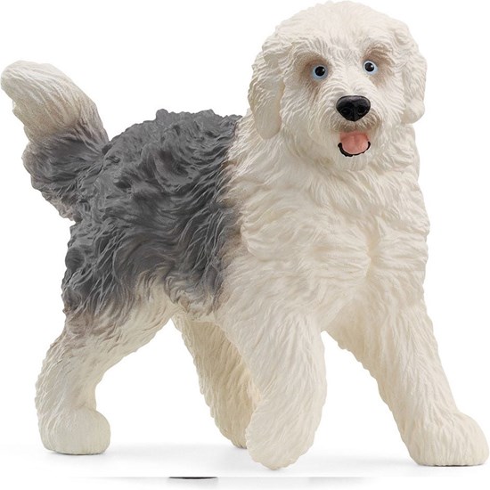 13968 schleich Bobtail hondje Wit/Grijs 3+
