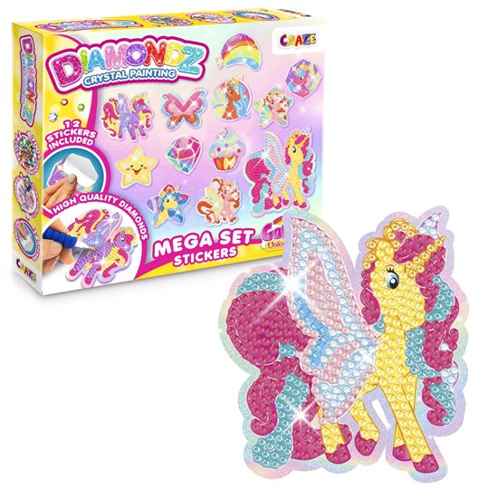 craze Diamondz Crystal Painting Unicorns met 12 Stickers 3+  