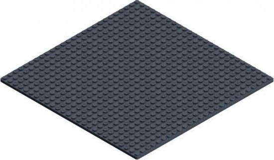 hubelino GRONDPLAAT 26x26cm ( OOK VOOR LEGO )  grijs 