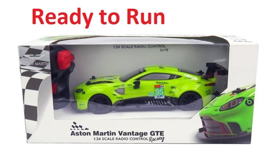 siva ASTON MARTIN VANTAGE GTE  Radiografische AUTO GROEN  1/24 Ready to Run 