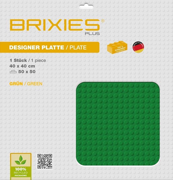 Brixies PLUS Bouw Bodemplaat 50x50cm Basic Groen 