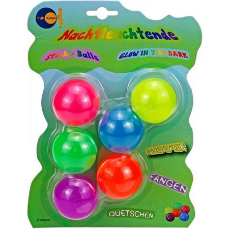 opruiming Funtrading 6 Sticky Balls Fidget Ballen Glow in the Dark