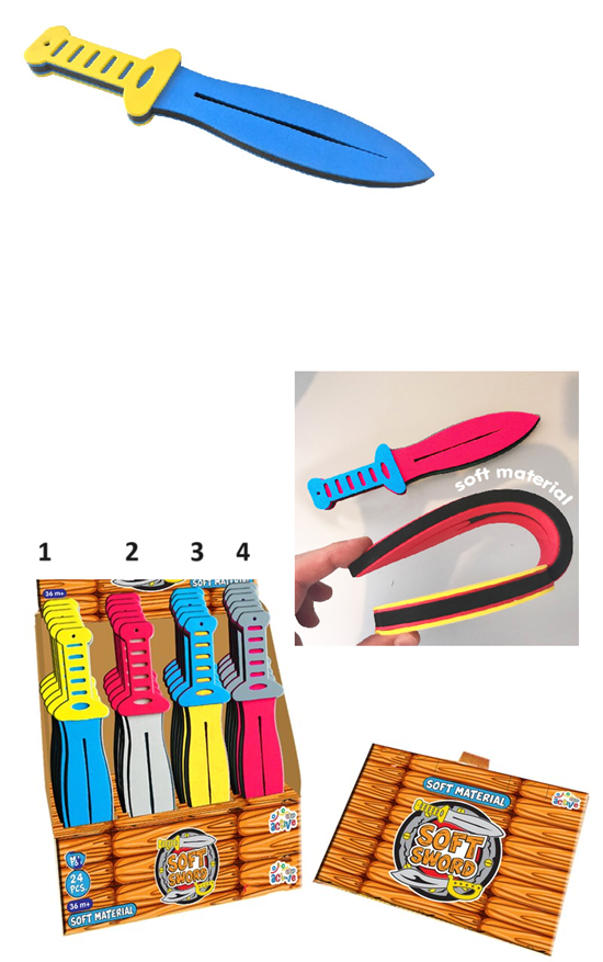 siva Mini Piraten Zwaard Recht Foam circa 31cm assorti kleuren 3+