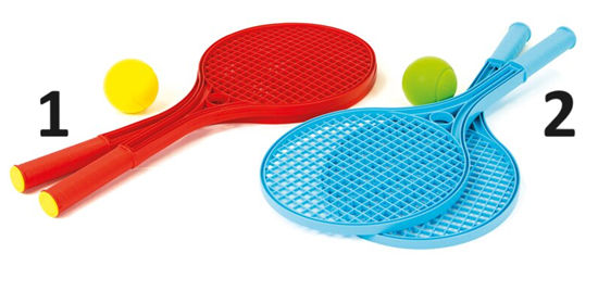 Tennisset 4dlg circa 54cm  assorti Kleuren 