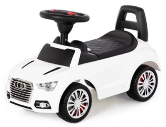 Super Car Loop/Duw Auto met Geluid tot 50kg Wit