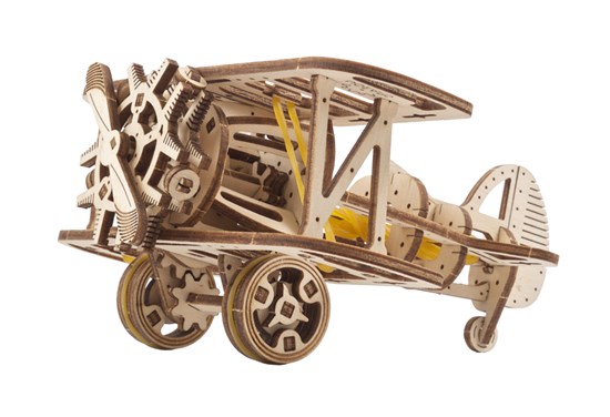 ugears Mini Model Mini Biplane Dubbeldekker Vliegtuig 84dlg