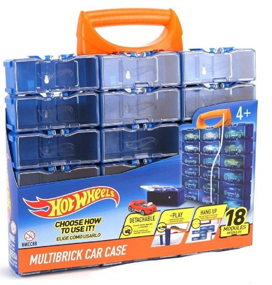 Hot Wheels Car Case Multi Brick Pack for 18 Cars 5+