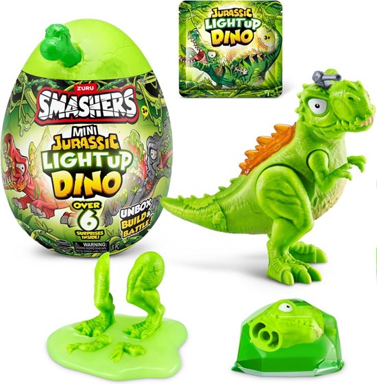 zuru Smashers Mini Jurassic Light-Up Dino 3+  