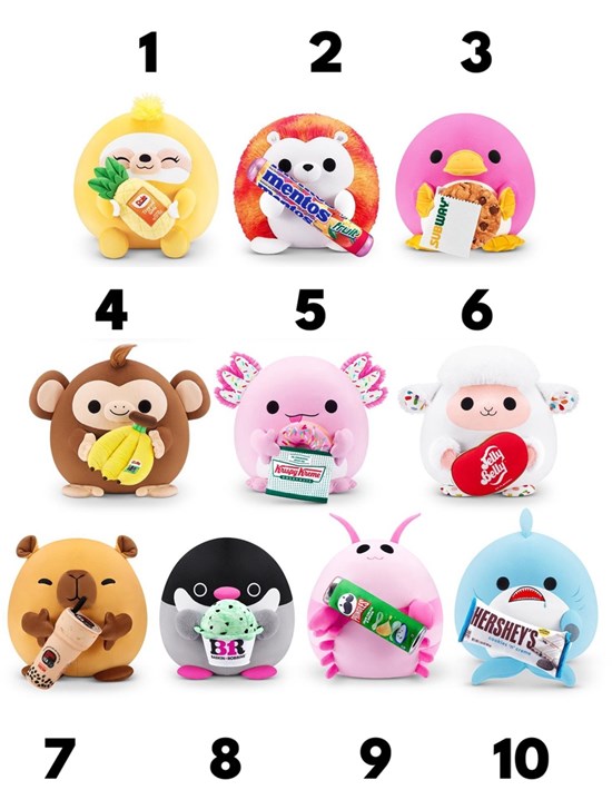 Zuru Pluche Snackles Knuffel circa 21 cm assorti 