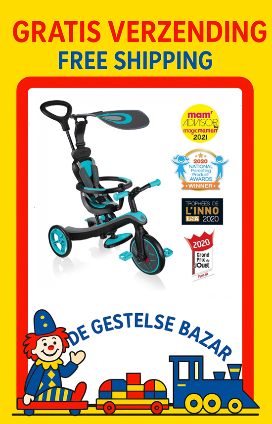 Globber Explorer Trike 4in1 aqua/zwart 10mnd-5 jaar