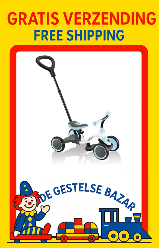 globber Learning Bike 3in1 met Duwstang Pastel Blauw 12mnd+