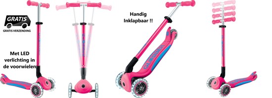 Globber 3-Wiel Step Primo Plus Lights Fuchsia 3+  