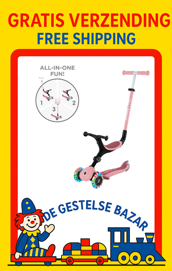 Globber Go Up Step 3in1 Active Lights Pastel Pink 15mnd+ 