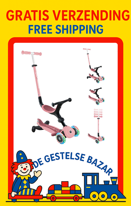 Globber Go Up Step 3in1 Active Lights Pastel Pink 360° 15mnd+ 