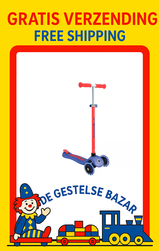 Globber Primo NEON met Licht Wielen Blauw/Oranje  3+