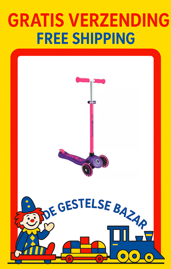Globber Primo NEON met Licht Wielen Roze/Paars 3+ 