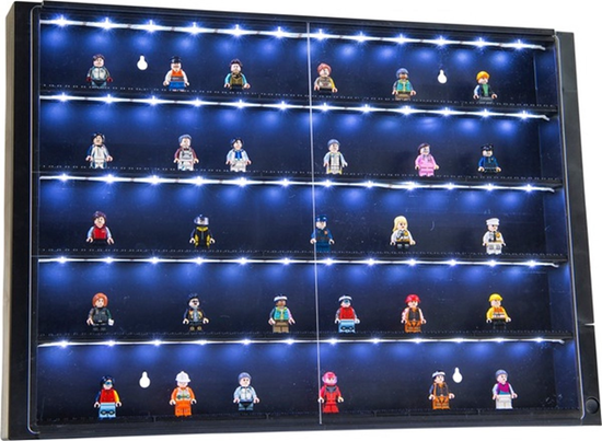 Vitrinekast voor Minifiguren met 5 Niveaus en Ledverlichting 