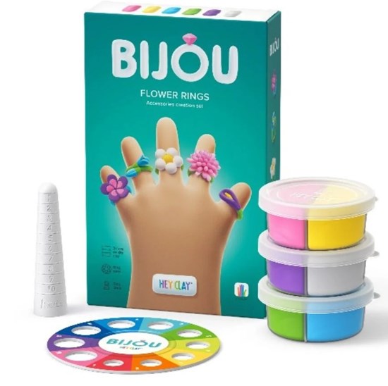 Hey Clay Kleiset Bijoux Rings Flowers 3 Blikken 6+ 