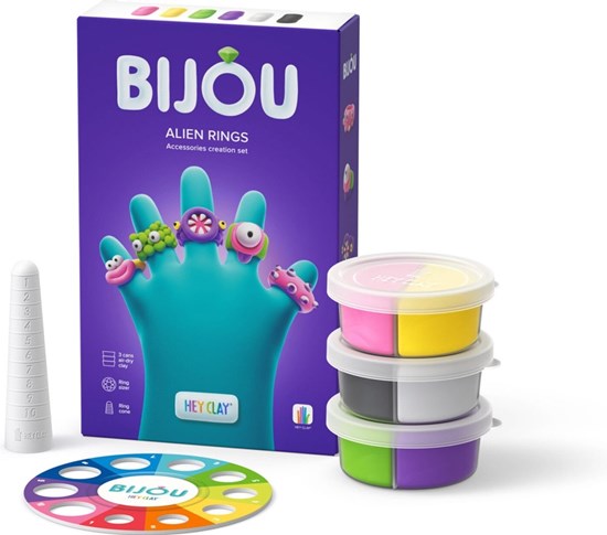 Hey Clay Kleiset Aliën Ringen 5 stuks 3+
