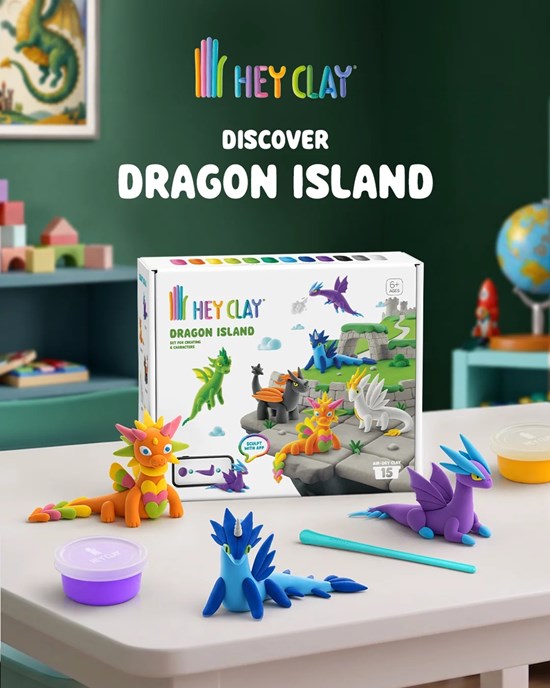 Hey Clay Kleiset Dragon Island 15 Potjes 6+ 