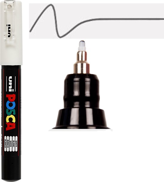 Posca Extra Fine Round Tip 0.7mm- 1mm WIT