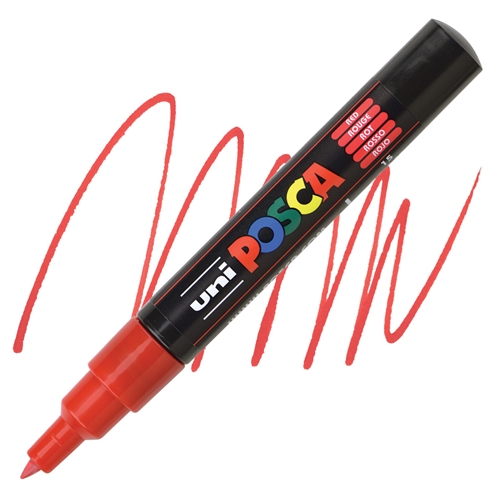 Posca Extra Fine Round Tip 0.7mm- 1mm ROOD