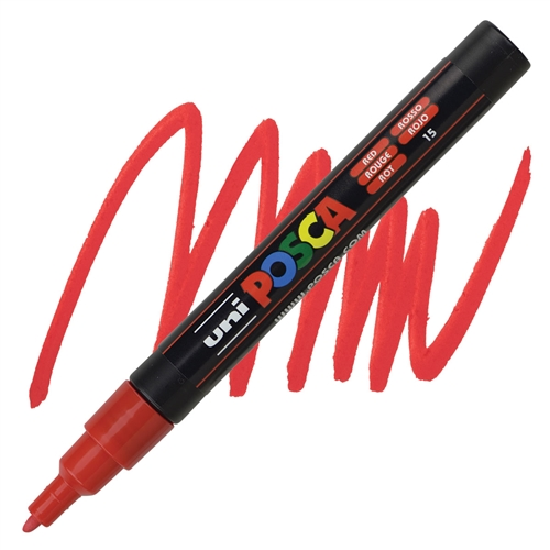 Posca Extra Fine Round  Conische Punt Tip 0.9mm- 1.3mm ROOD