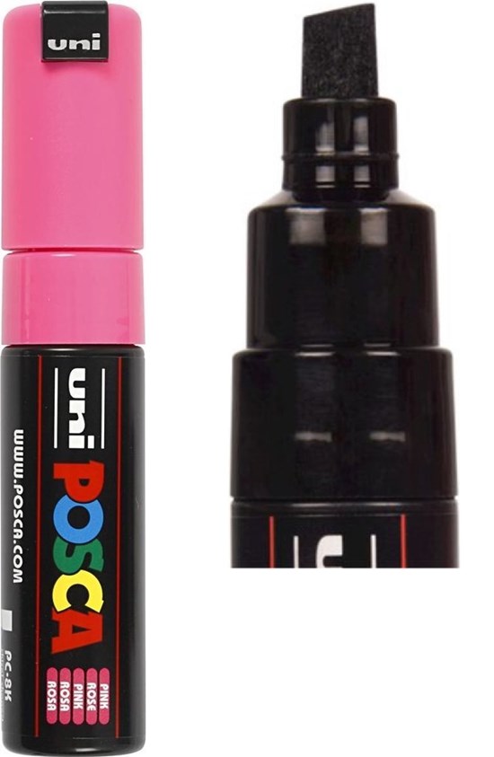 Posca Schuin Afgeslepen Punt 8.0mm ROZE