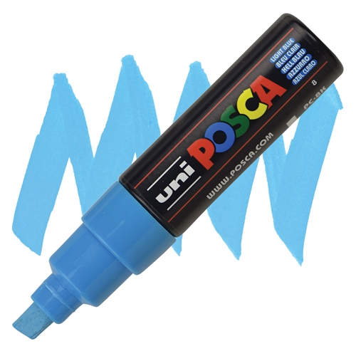 Posca Schuin Afgeslepen Punt 8.0mm LICHT BLAUW