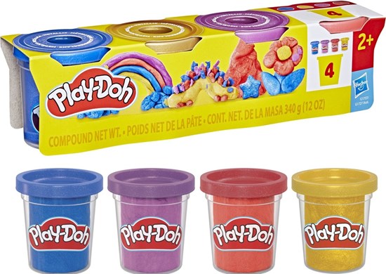 Play Doh 4-pack Metallic Glans Boetseerklei 2+ 