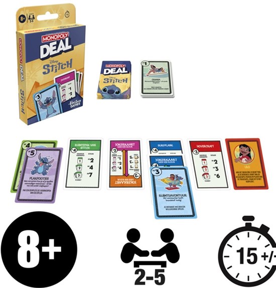 hasbro Monopoly Deal STITCH Kaartspel 8+