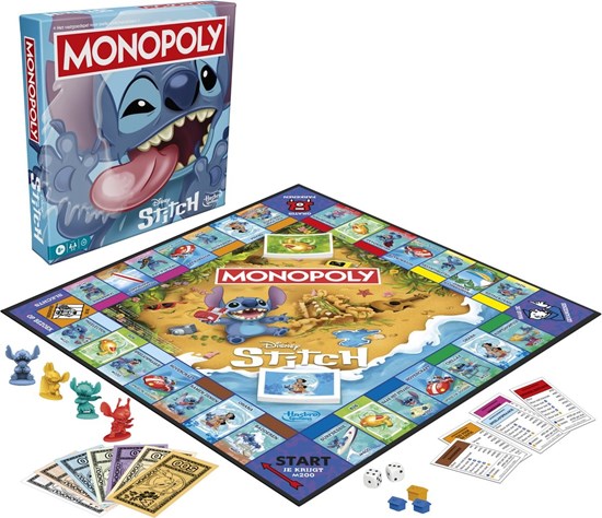 hasbbro Monopoly spel Disney Stitch Editie NEDERLANDS 8+ 