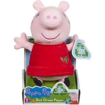 Peppa Pig ECO Pluche figuur Peppa met Rode Jurk 