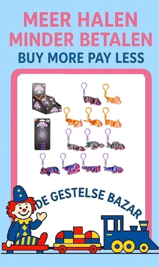 Wizz Toys Sculptura 3D Metallic Look Animals Sleutelhanger assorti 