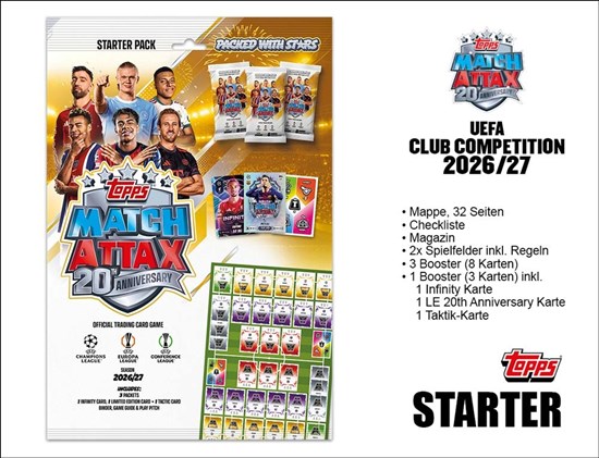 topps Match Attax 20th Anniversary STARTERS PACK 6+ 
