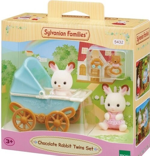 5432 sfylvanian families Chocolade twin set met kinderwagen 3+