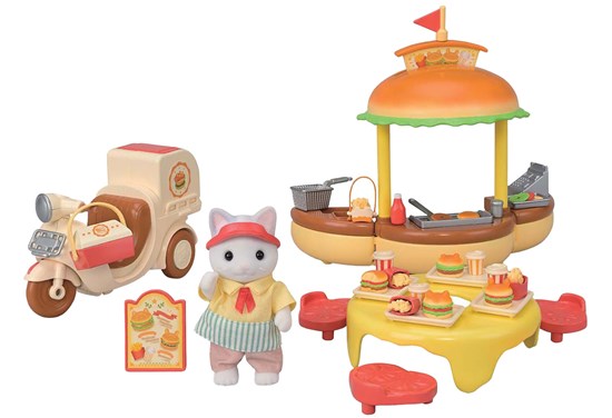 5757 Sylvanian Families Hamburger Stand met Scooter 3+