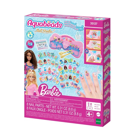 35137 Aquabeads 8 Paar Barbie Nagel Design Studio set 4+ 