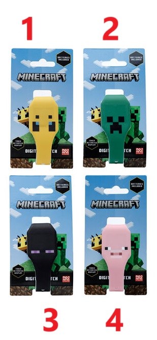 MINECRAFT HORLOGE ASSORTI KLEUREN