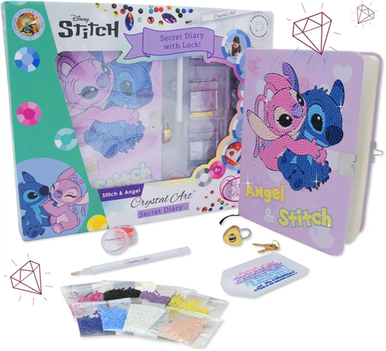Disney Stitch Crystal Art Geheim Dagboek met Slot 6+ 