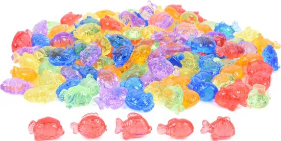 Tickit Silsoft®  Doorschijnende Gekleurde Vissen in Emmertje circa 120stuks 3+ 