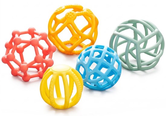 Tickit Silisoft® Flexibele Ballen Regenboog Kleuren 5stuks 0mnd+ 