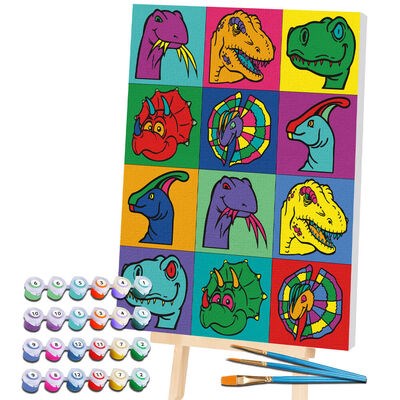 creative sets Dinosaurus Pop Art Schilderen op Nummer  30x40 cm 5+ 