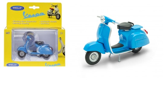 welly Vespa Scooter Blauw 1/18 3+ 