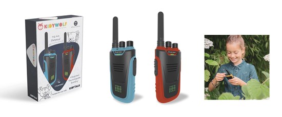 Kidywolf Kidytalk Walkie Talkie tot 6km met Accu Rood/Blauw 