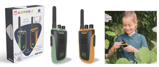 Kidywolf Kidytalk Walkie Talkie tot 6km met Accu Geel/Legergroen 