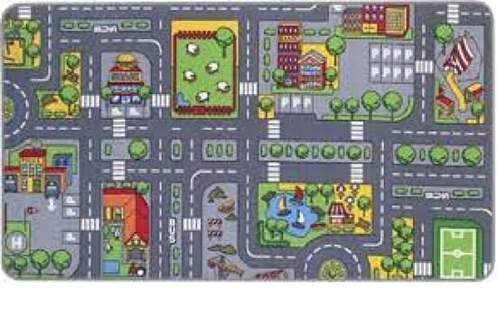 City Auto Speeltapijt circa 80x150cm